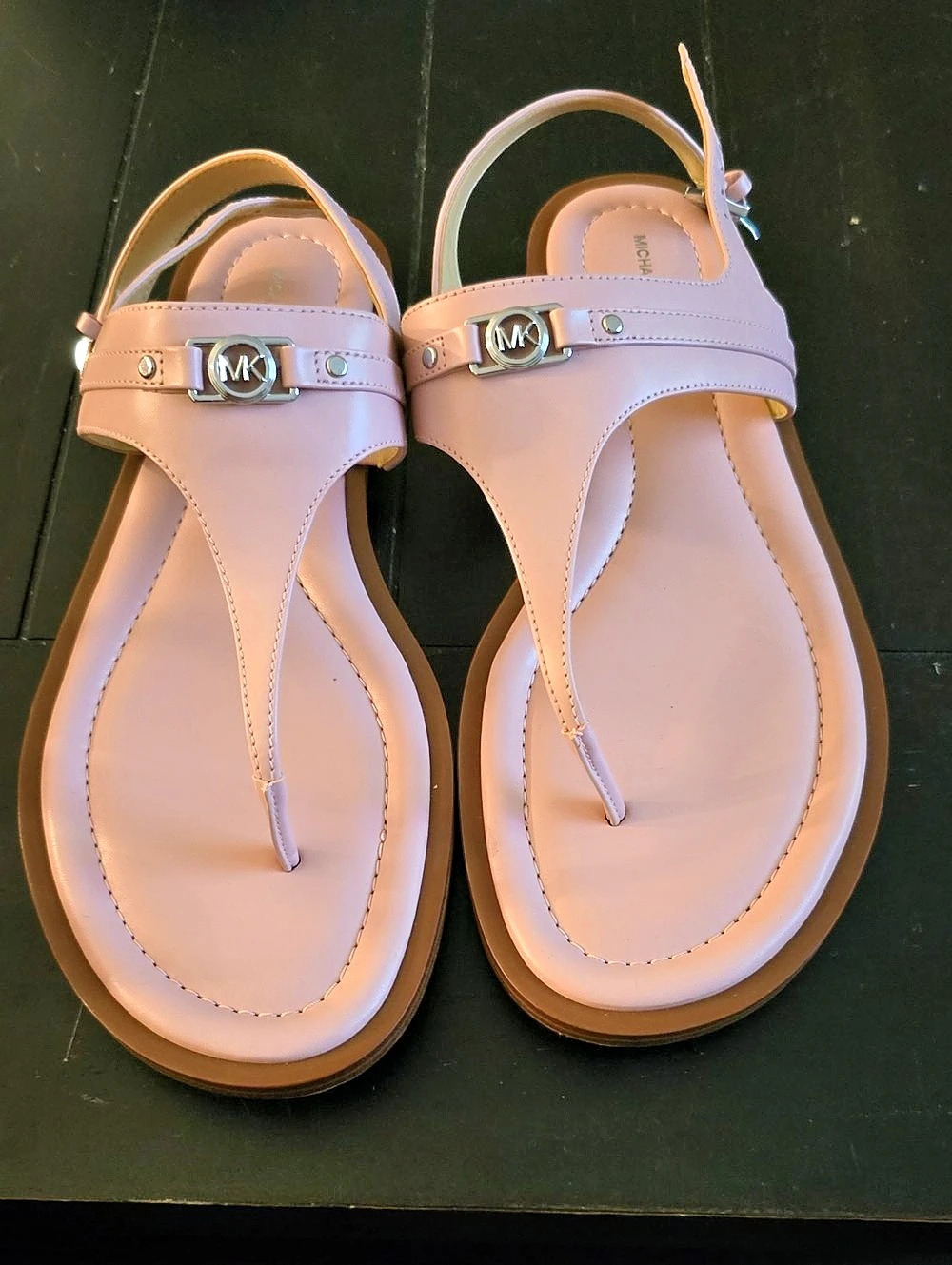 Michael Kors Mandy Logo Slingback Thong Sandals Pink